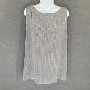 LOFT Top Women's Sz XL Geometric Print Sleeveless Professional Sophisticated